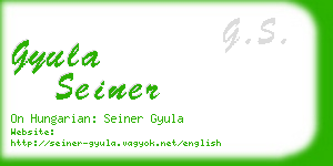 gyula seiner business card